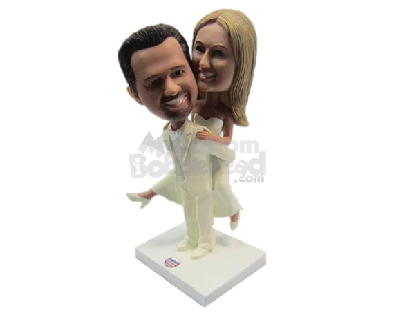 Custom Bobblehead Groom Carrying Bride Heading To The Altar - Wedding & Couples Bride & Groom Personalized Bobblehead & Cake Topper Custom Bobblehead Groom Carrying Bride Heading To The Altar - Wedding & Couples Bride & Groom Personalized Bobblehead & Cake Topper
